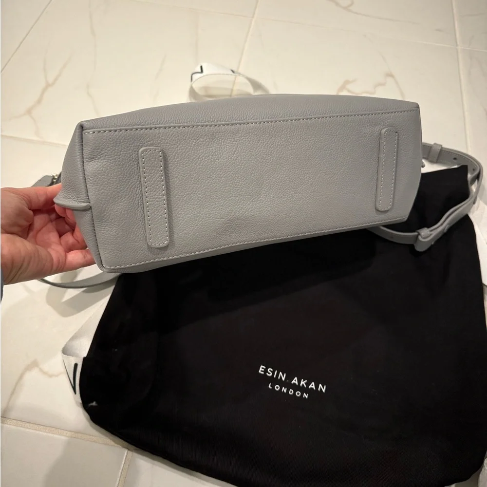 3-in-1 Grey Midi Emma Leather Crossbody Bag NWOT - Picture 8 of 11